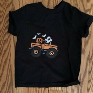 Port and Company Black and Orange Kids Tee